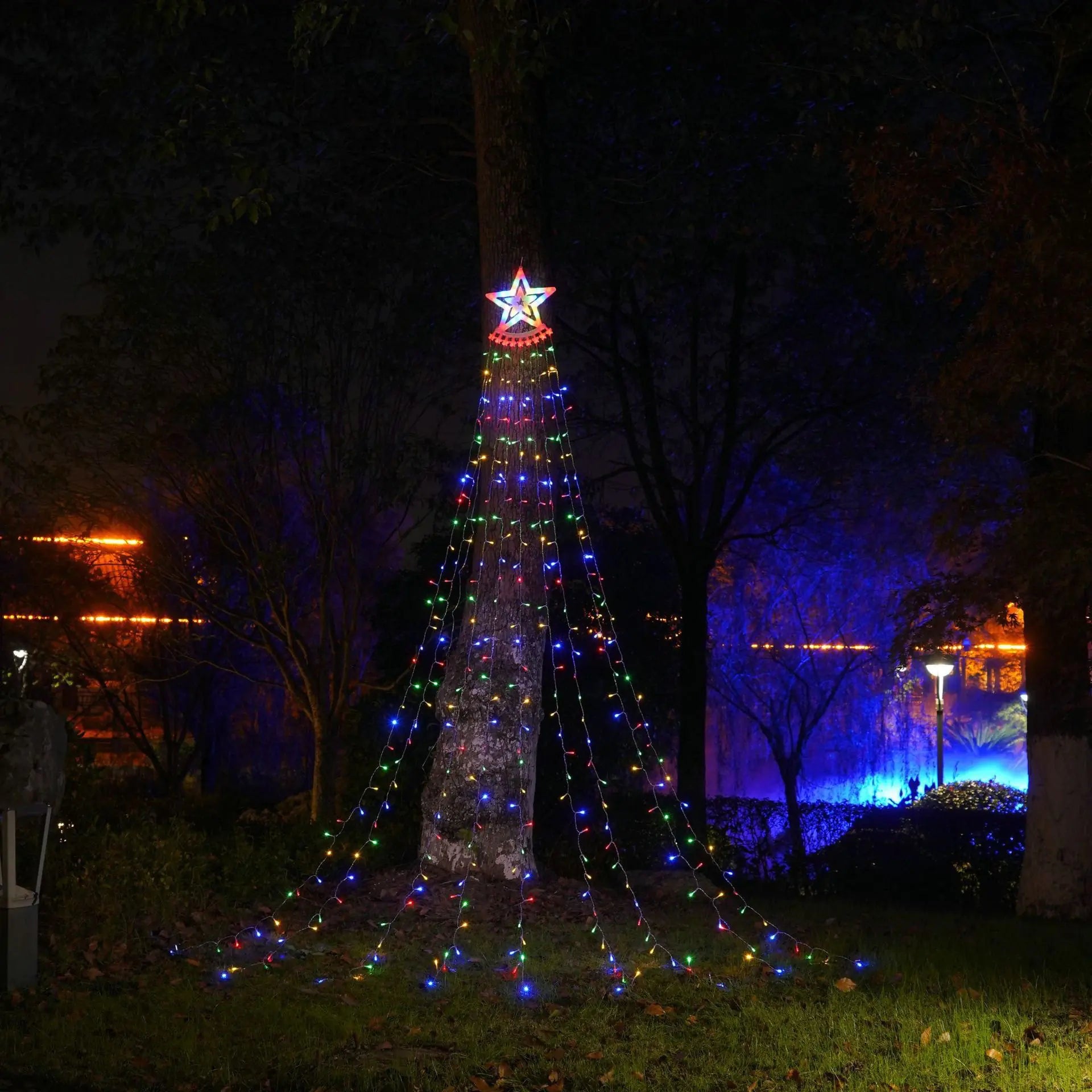 LED Star Waterfall Light for Outdoor Christmas Decor